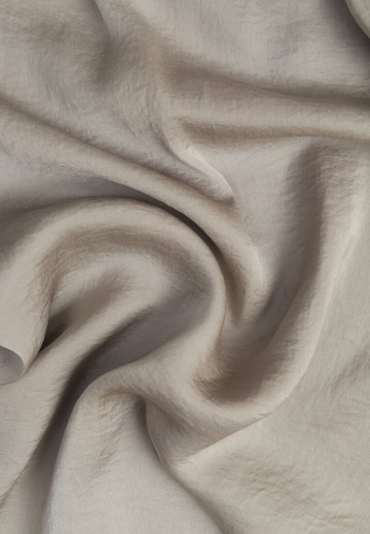 Bej Pantaloni Largi din Vascoză cu Talie Înaltă Rissalene