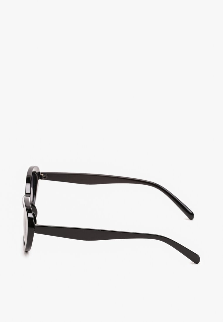 Czarne Okulary Przeciwsłoneczne o Wąskim Zaokrąglonym Kształcie Xandalea