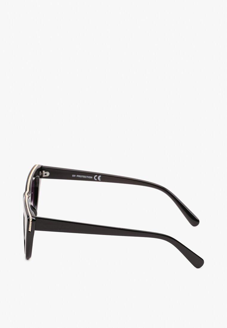 Czarne Okulary Przeciwsłoneczne Cat Eye z Filtrem UV Diralea