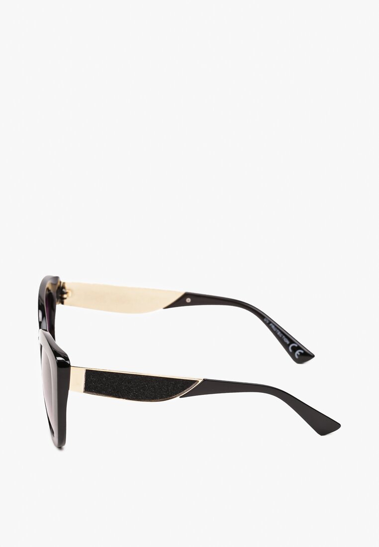 Czarne Okulary Przeciwsłoneczne o Kocim Kształcie z Filtrem UV Dimttea