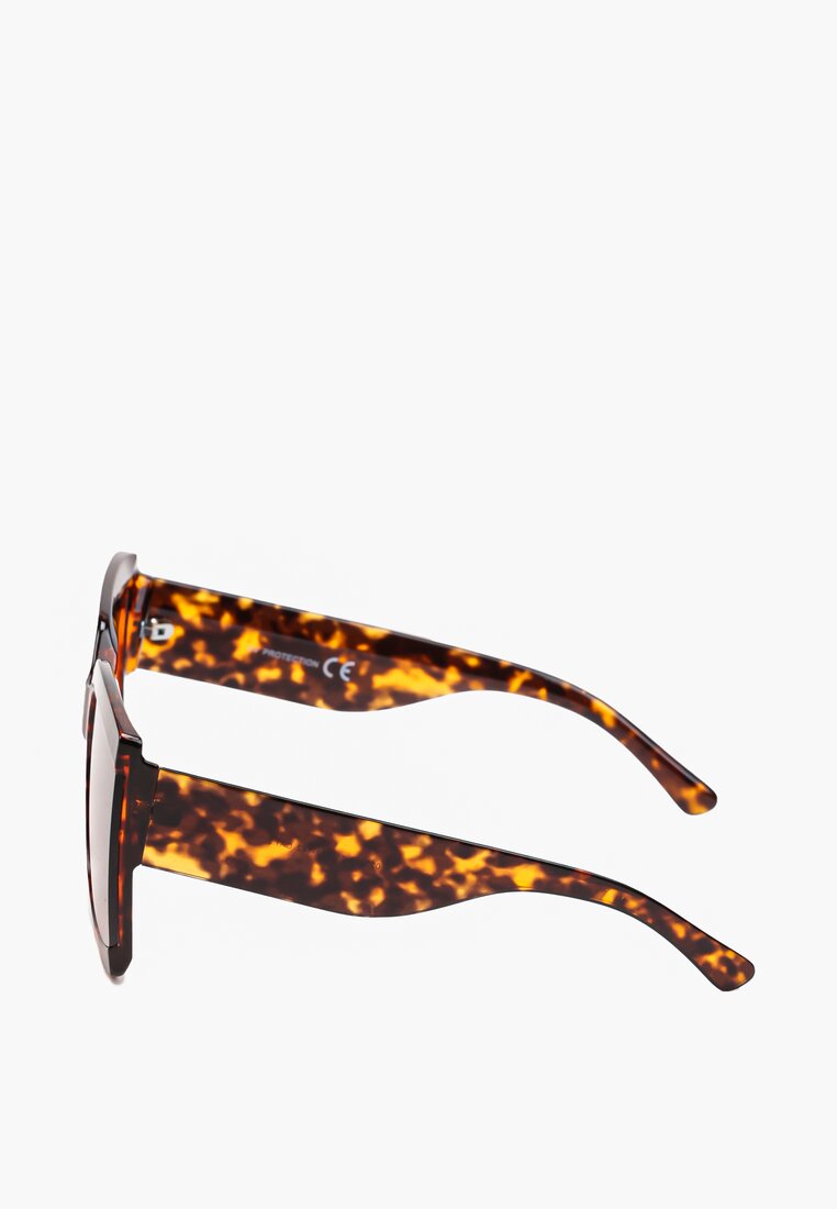 Brązowe Okulary Przeciwsłoneczne w Kwadratowym Kształcie z Filtrem UV Beltllea