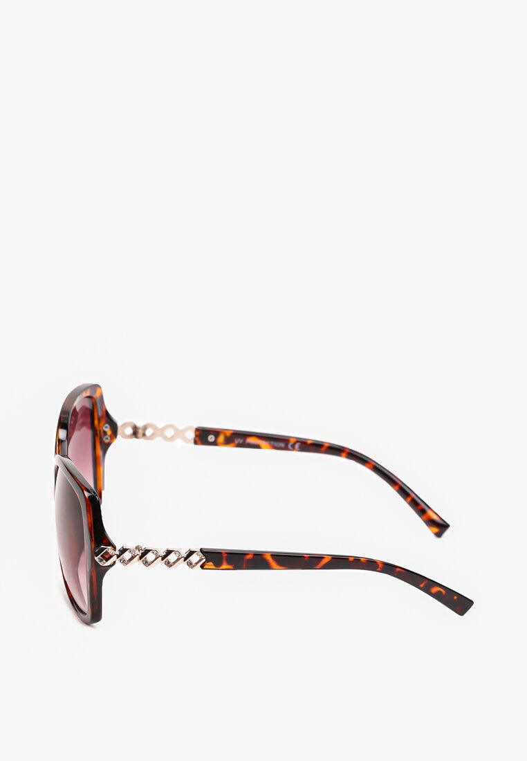 Brązowe Okulary Przeciwsłoneczne z Zaokrąglonymi Cieniowanymi Szkłami Testraya