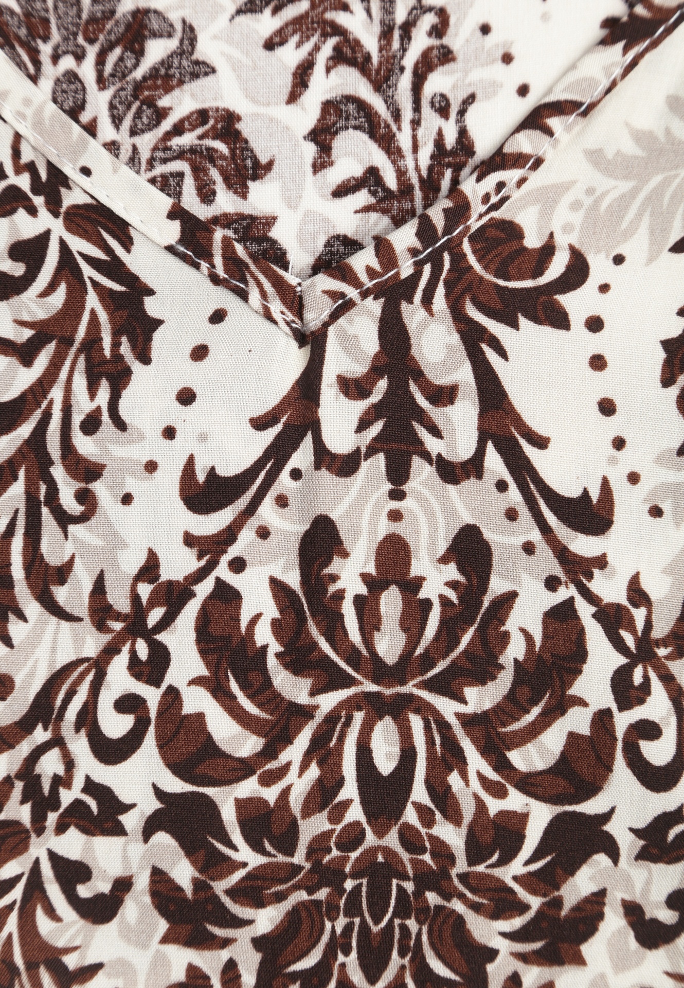 Brązowo-Beżowa Boho Sukienka z Bawełny na Ramiączkach Ozdobiona Falbanką Testalaya