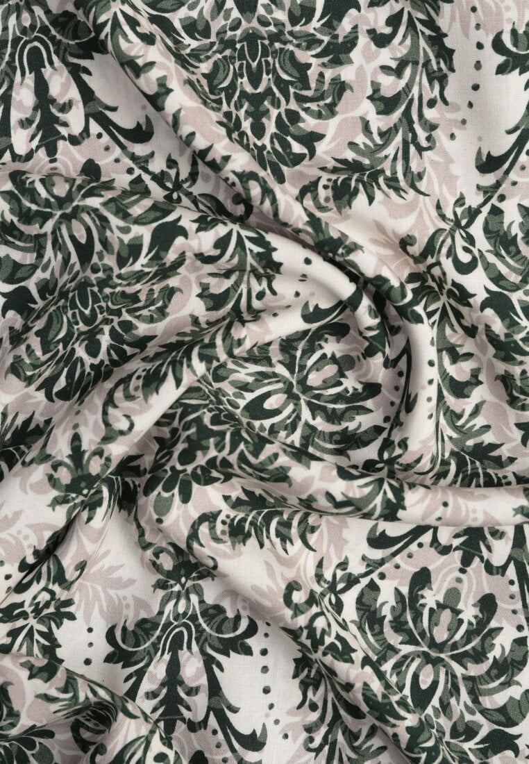 Rochie Boho Verde-Bej din Bumbac cu Bretele și Volane Testalaya