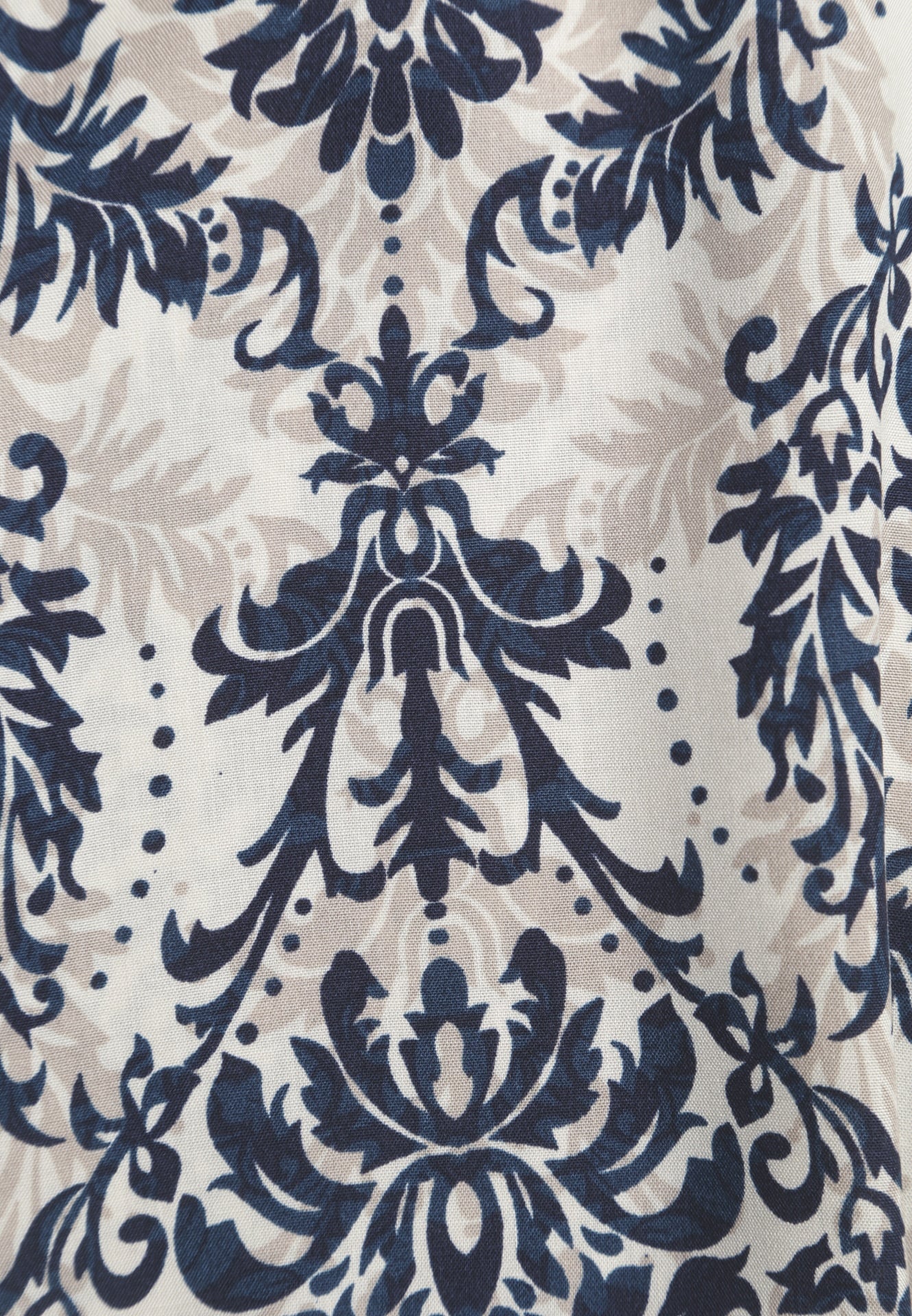 Granatowo-Beżowa Boho Sukienka z Bawełny na Ramiączkach Ozdobiona Falbanką Testalaya