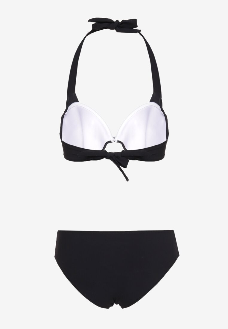 Negru Bikini Sutien Legat pe Gât Clasic Slip Hamefia
