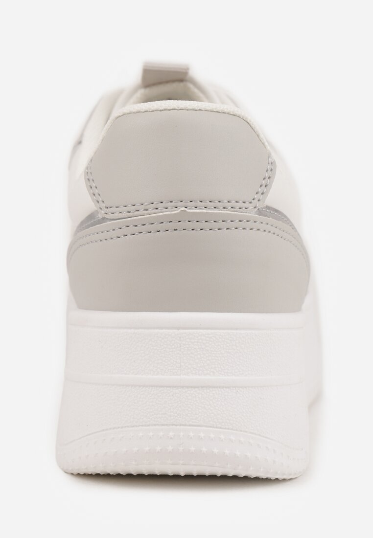 Biało-Szare Casualowe Sneakersy Vices na Niskiej Platformie Torila