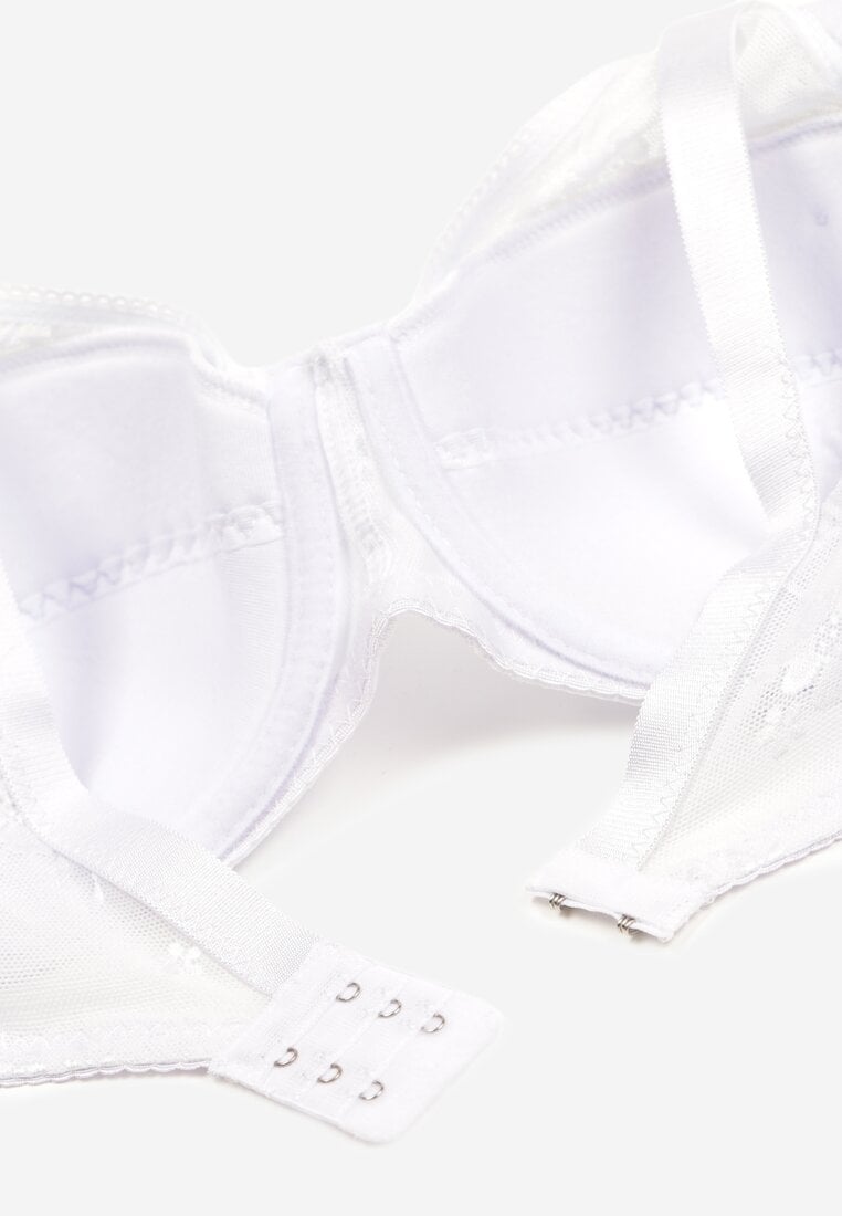 Sutien Alb din Dantelă Full Cup cu Bretele Reglabile Dimela