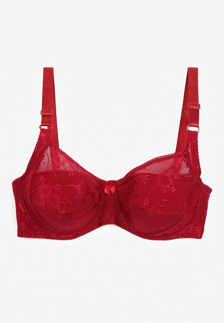Sutien Burgundia Dantelă Full Cup cu Bretele Reglabile Dimela