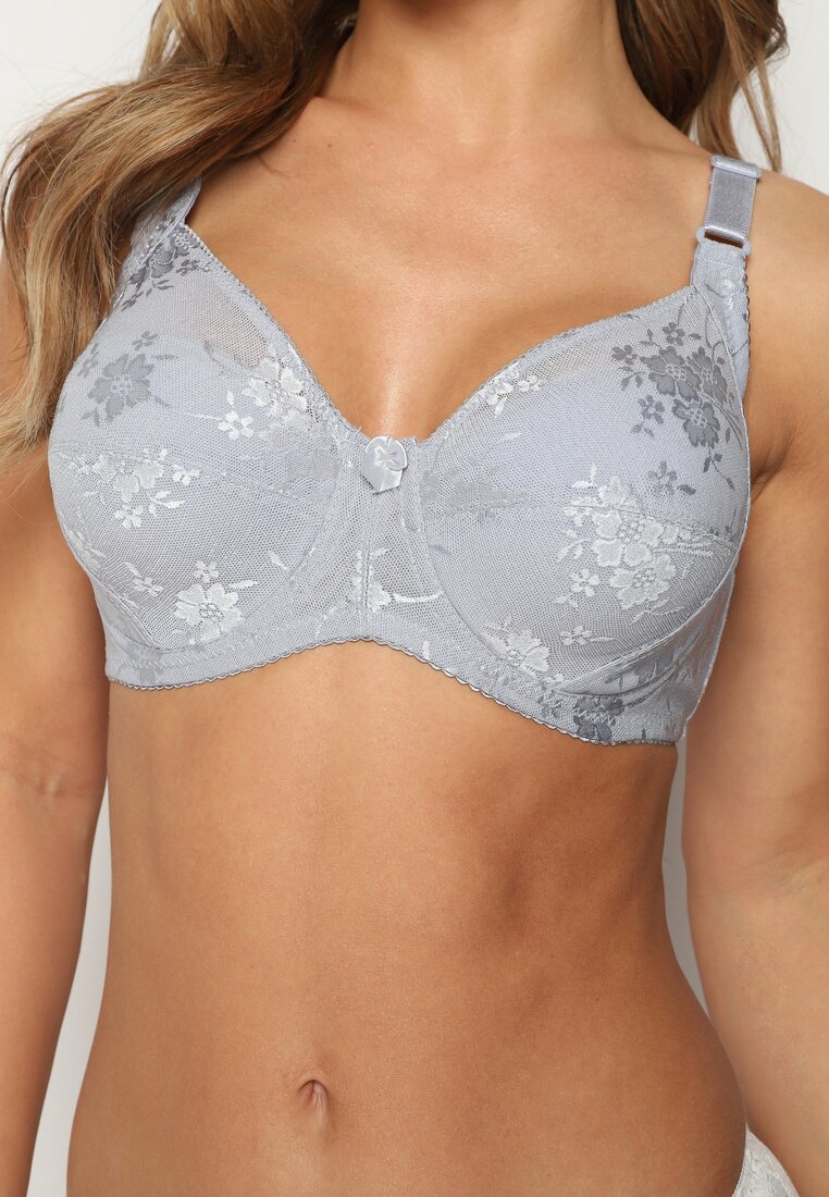Sutien Gri Full Cup cu Dantelă Vikonie