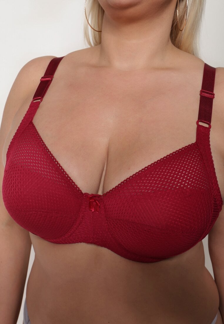 Sutien Bordeaux Cu Perforatii Full Cup Erreviana