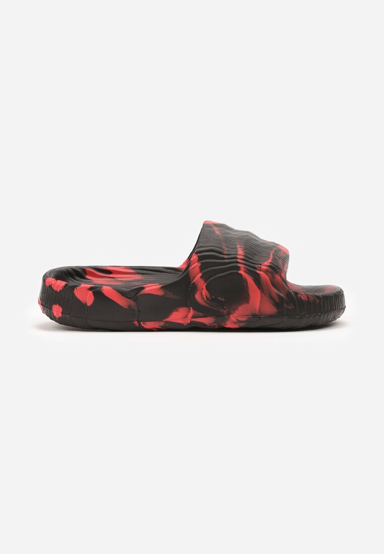 Papuci Negru-Roșii Tie-Dye cu Talpă Plată din Spumă Tessane