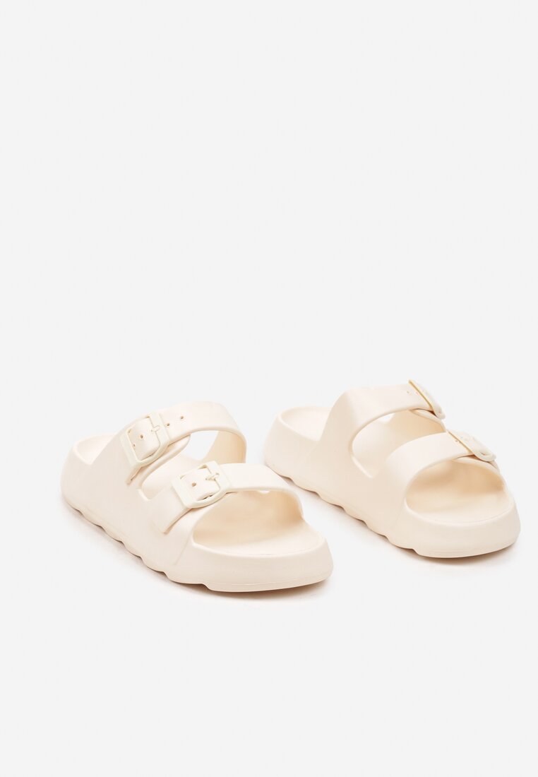 Clapete plate bej cu catarame Chrissi