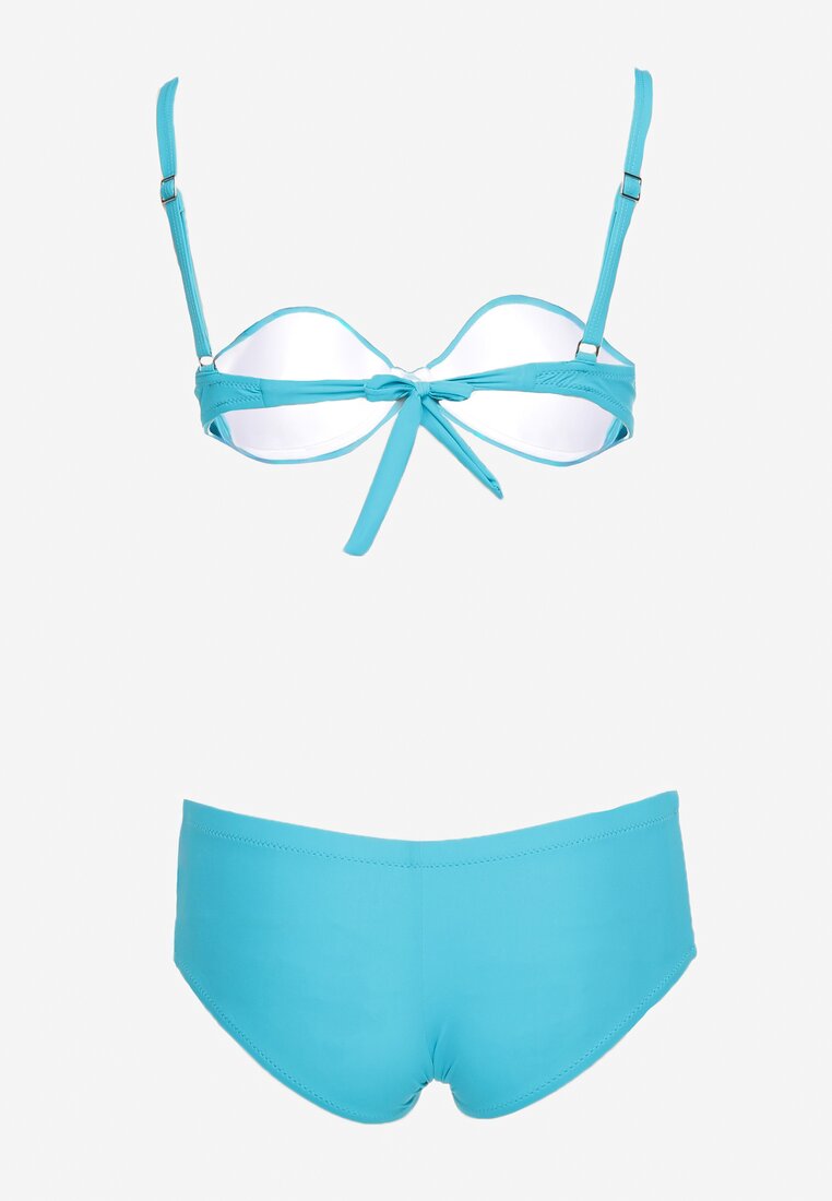 Bikini Albastru Sutien Cu Cupe Buretate Chilot Tip Fig Furefia