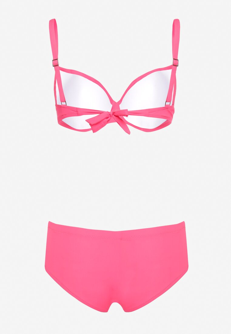 Bikini Roz Set Sutien Cu Cupe Intarite Chilot Tip Bikini Furefia