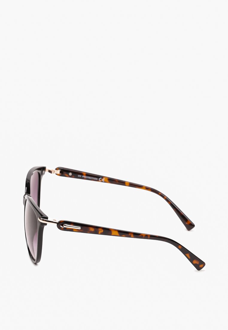 Ciemnobrązowe Okulary Przeciwłoneczne z Filtrem UV i Okrągłymi Oprawkami Wanetta