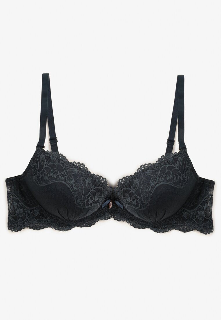 Sutien Push-Up Verde Închis cu Dantelă Felagia