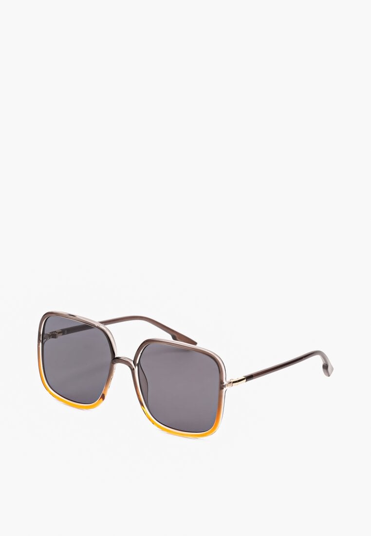 Ochelari de soare pătrați negru-maro cu filtru UV Akatias