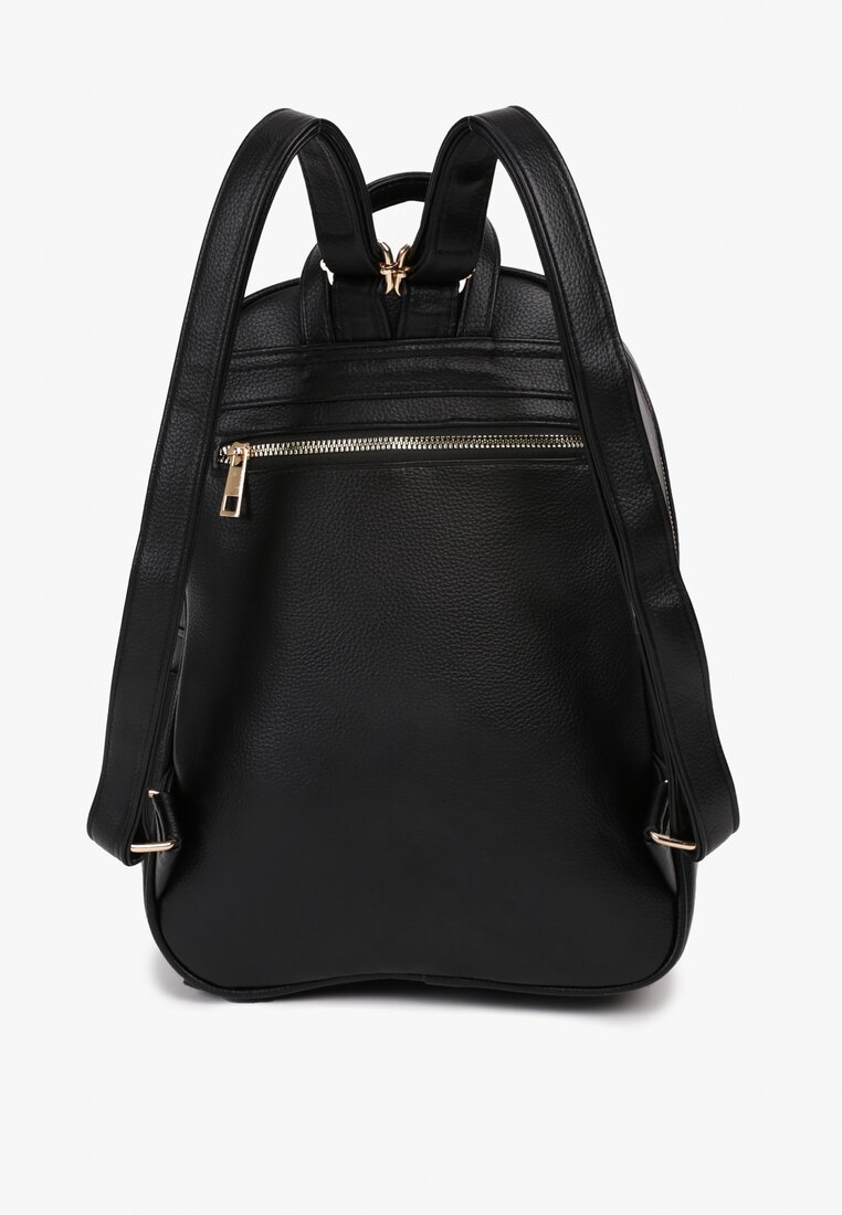 Rucsac Negru cu Barete Ajustabile cu Fermoar Decorativ Penatia