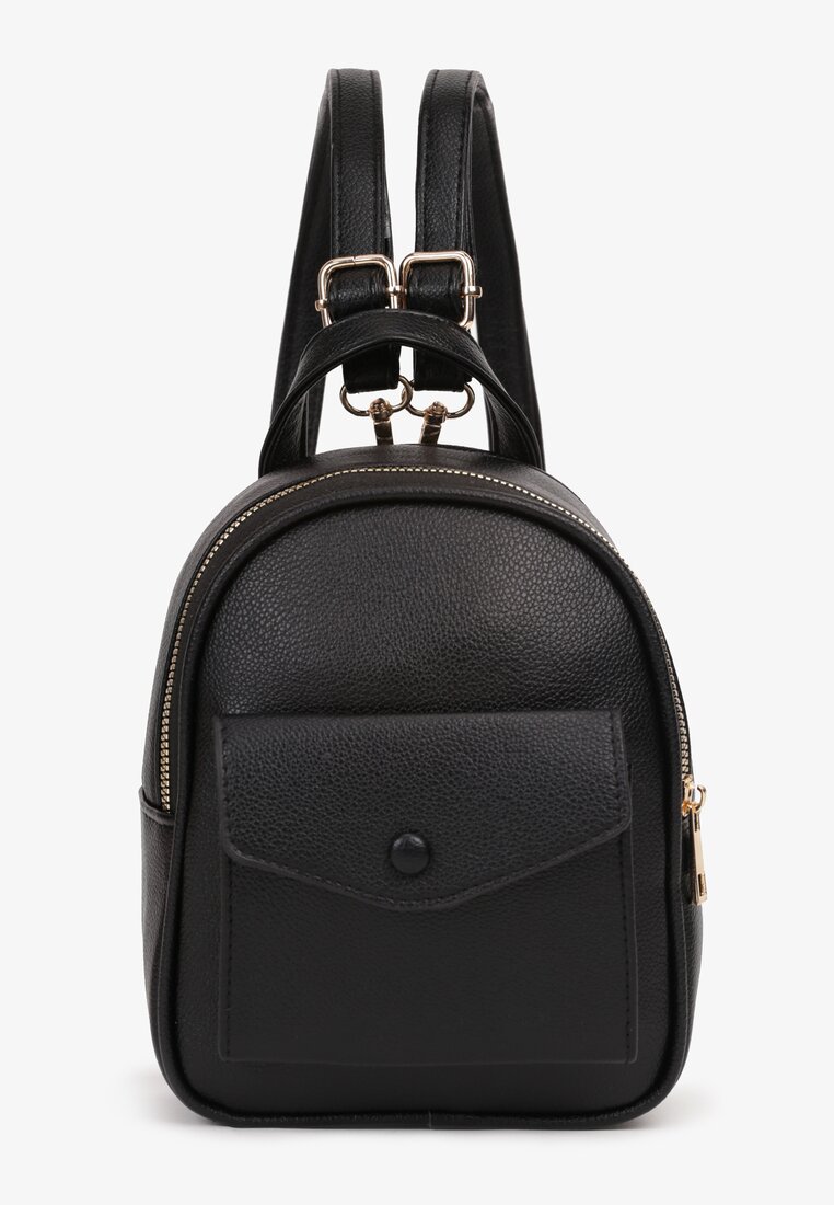Rucsac Negru cu Barete Reglabile Detașabile și Buzunar Decorativ cu Magnet Nelvera