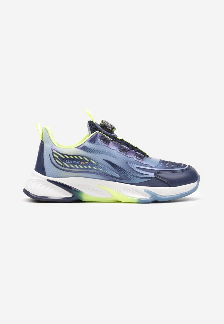 Bleumarin-Verde Pantofi Sport Sneakersi Talpă Plată Sistem Rotire Vimaritta