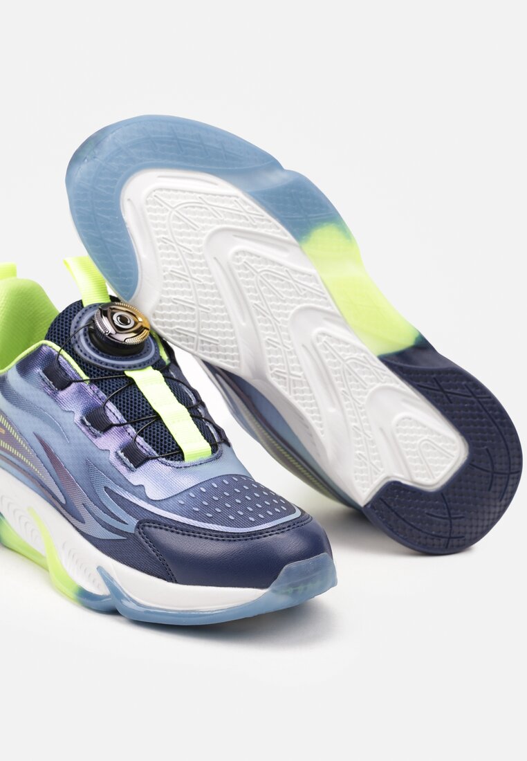 Bleumarin-Verde Pantofi Sport Sneakersi Talpă Plată Sistem Rotire Vimaritta