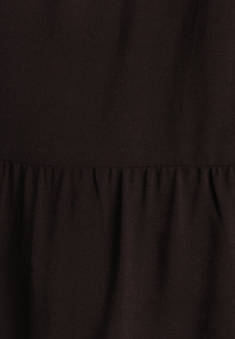 Czarna Bawełniana Sukienka o Rozkloszowanym Kroju Bez Rękawów Gladea