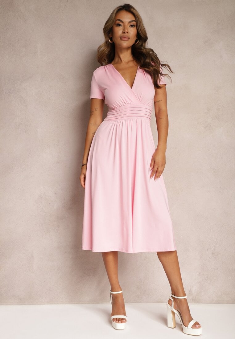 Rochie roz Talia Imprimeu petrecere Rimadea