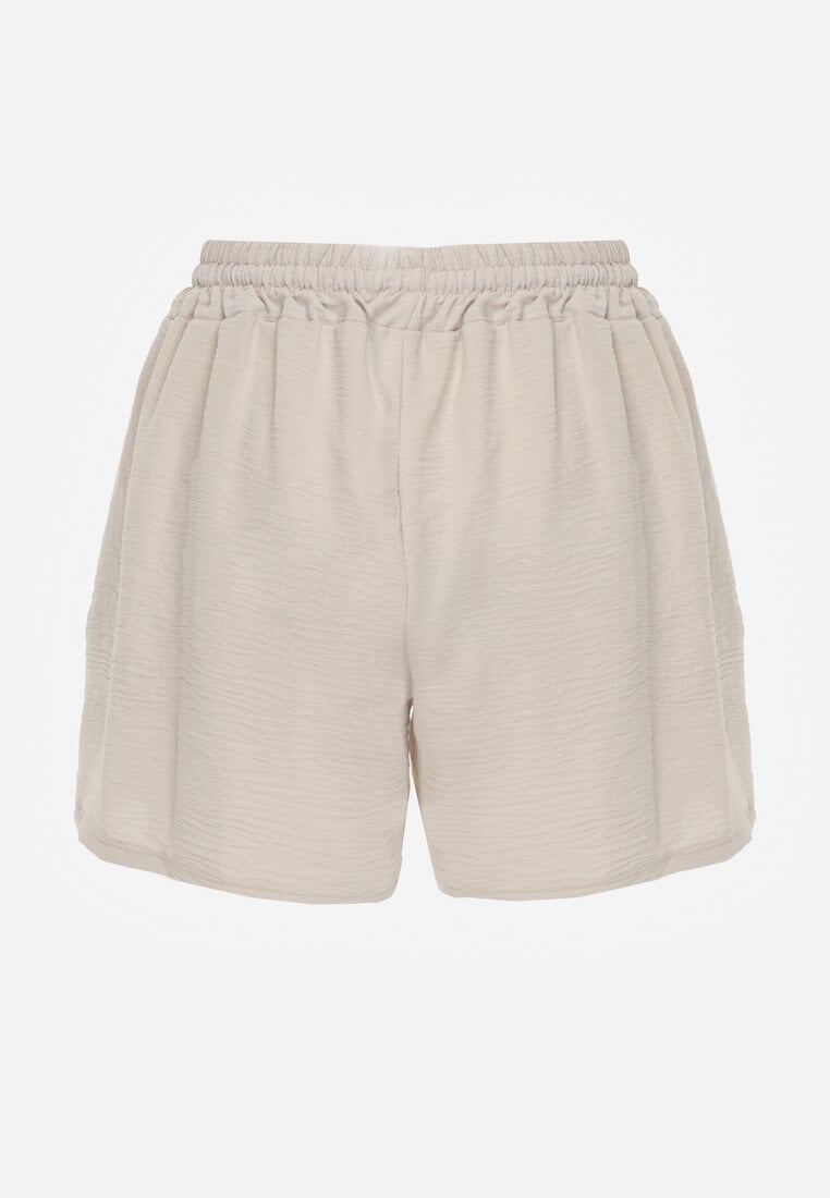 Șort Bej Croi Lejer Talie Înaltă Elastic Vimallora