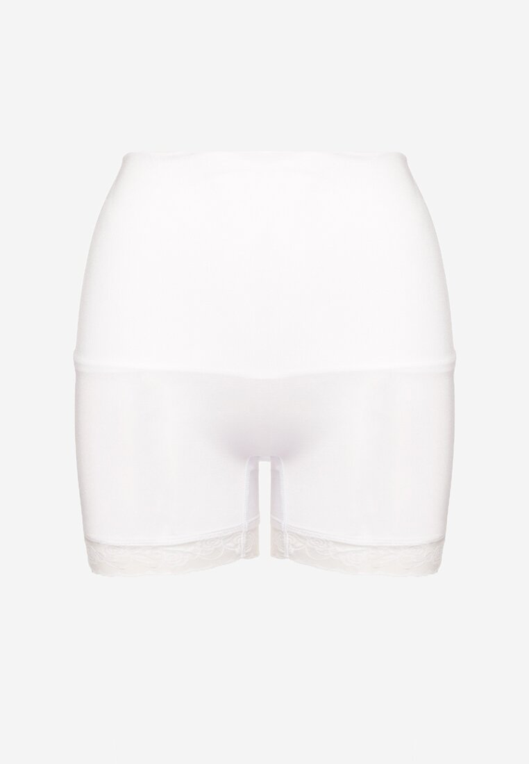 Biała Bielizna modelująca High Waist z Koronką Hivivia