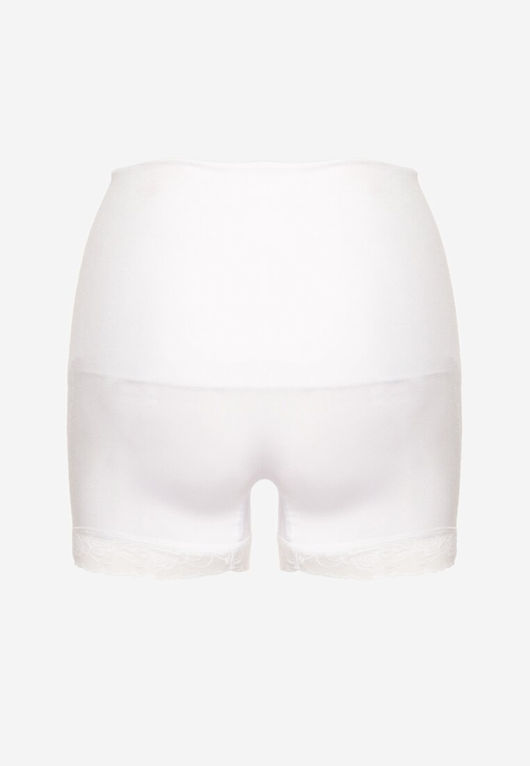Biała Bielizna modelująca High Waist z Koronką Hivivia