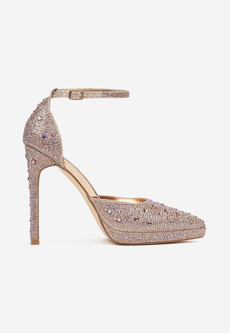 Pantofi stiletto Nelefia Culoarea șampaniei