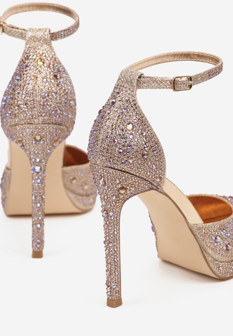 Pantofi stiletto Nelefia Culoarea șampaniei