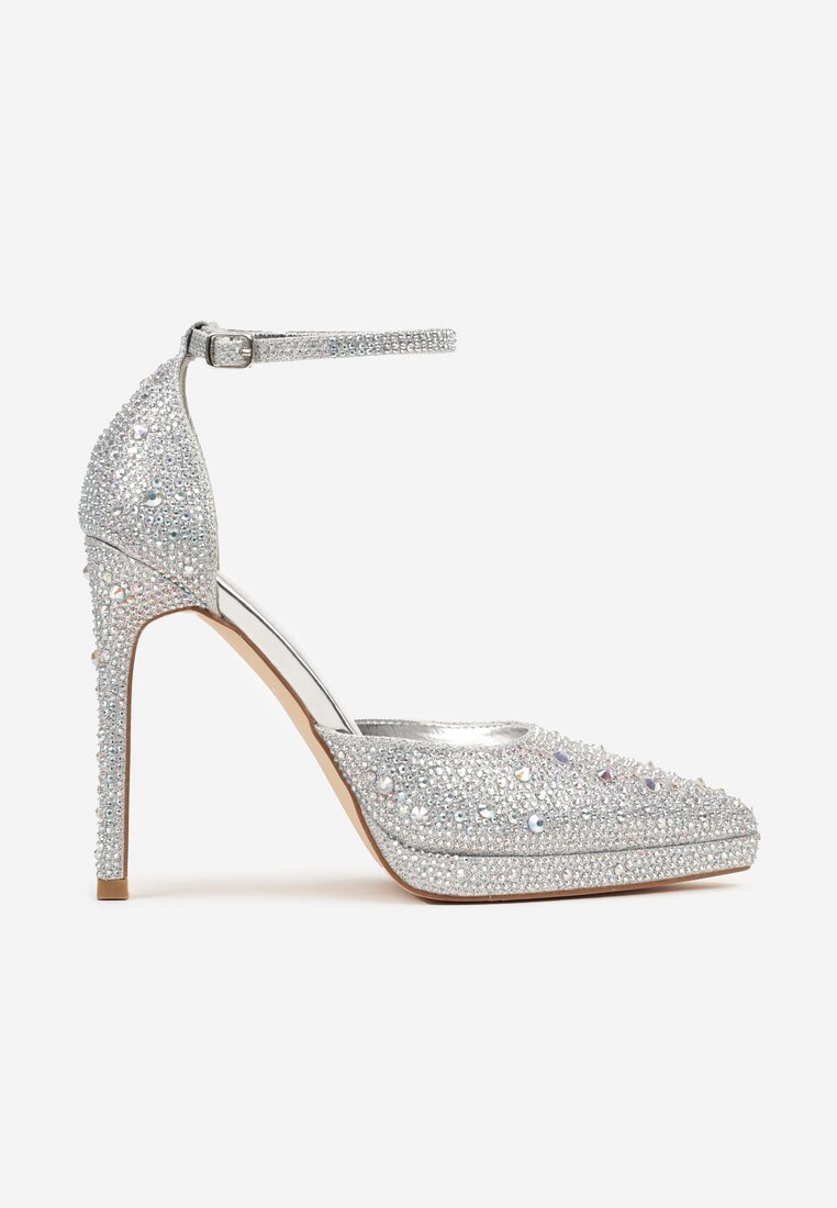 Pantofi stiletto Nelefia Argintii