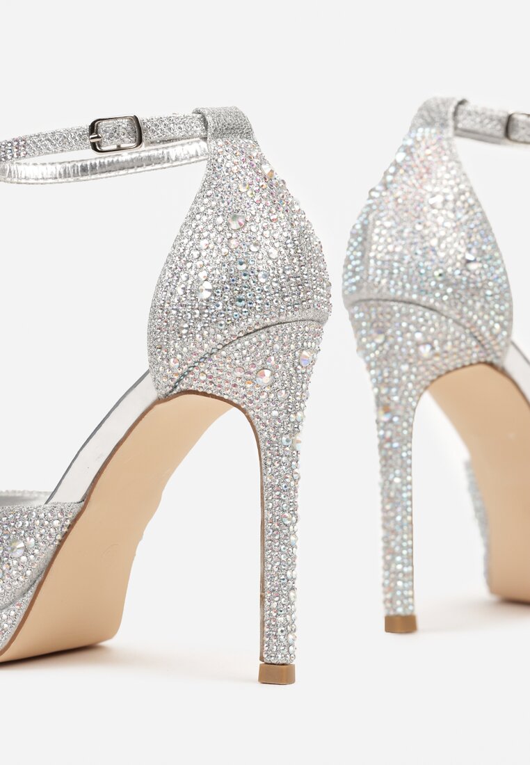Pantofi stiletto Nelefia Argintii