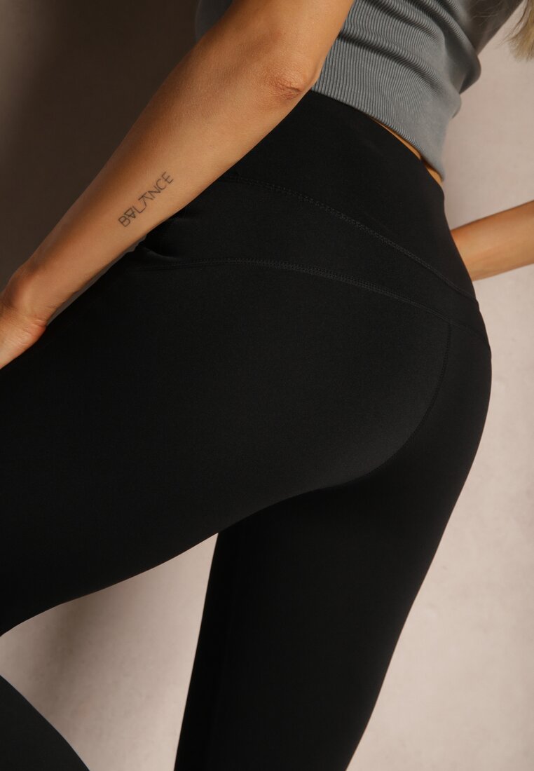 Czarne Spodnie Dzwony High Waist z Gumką w Talii Laramae