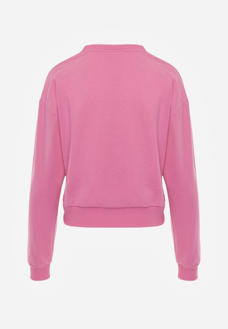 Fuksjowa Bluza z Bawełną ze Ściągaczami przy Rękawach i w Pasie Alberia
