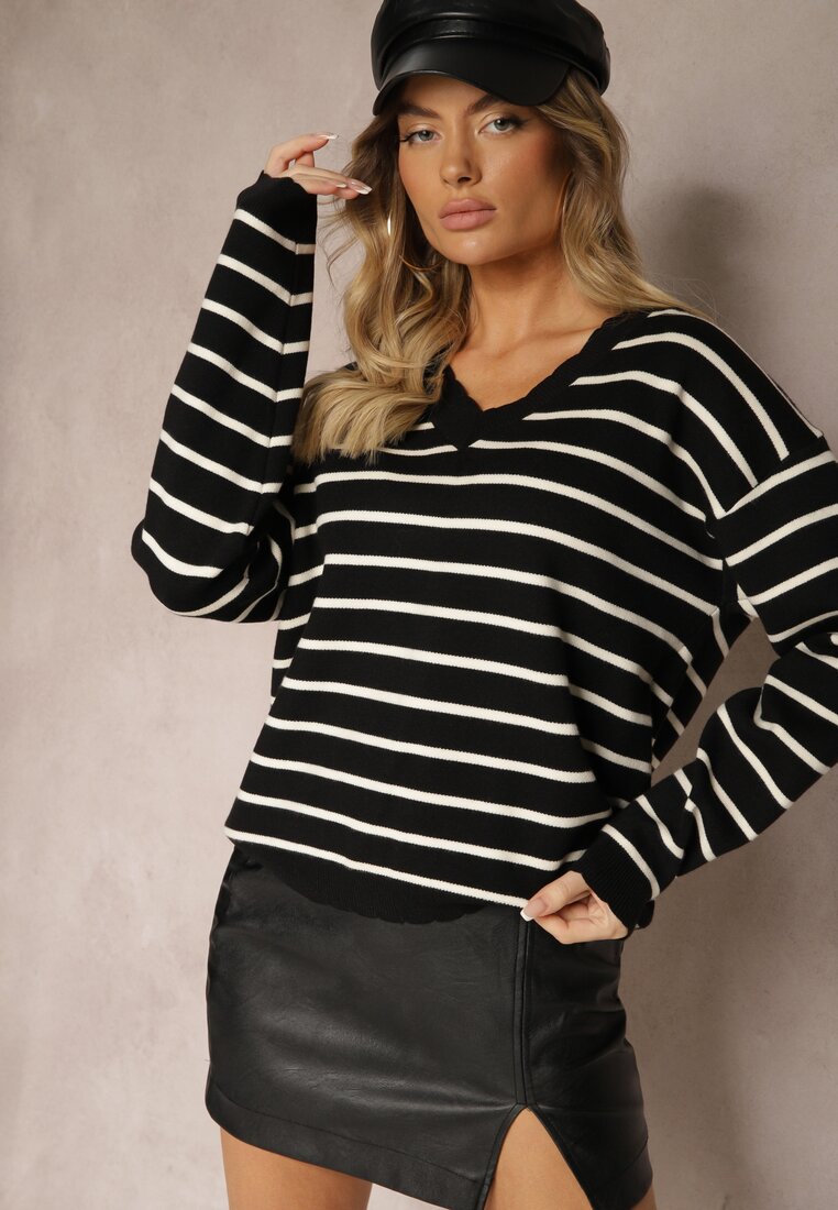 Pulover Tariline Negru cu bej