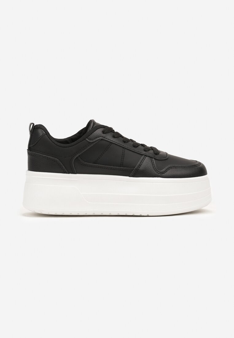 Czarne Sneakersy na Wysokiej Platformie Revanisa