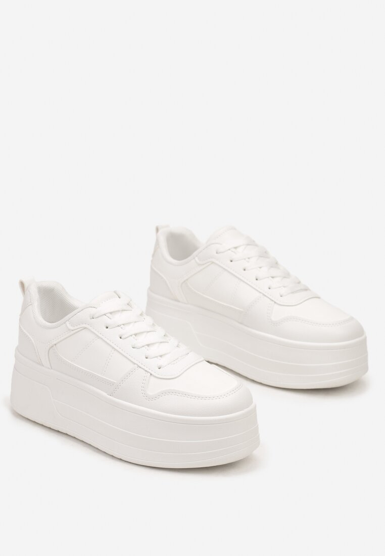 Białe Sneakersy na Wysokiej Platformie Revanisa