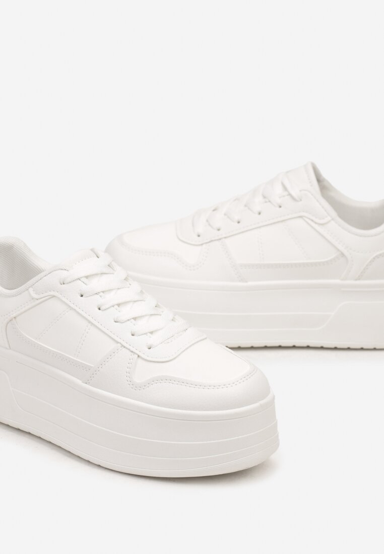 Białe Sneakersy na Wysokiej Platformie Revanisa