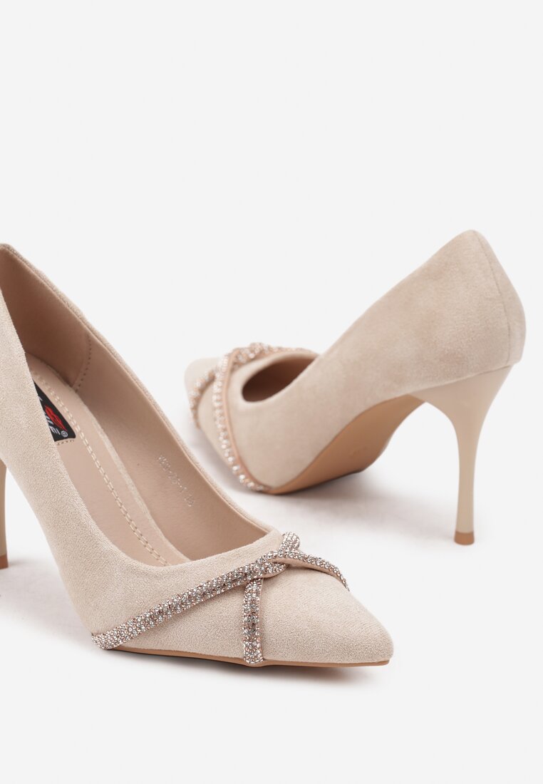 Pantofi stiletto bej