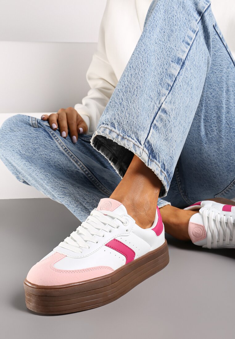 Sneakers Alb cu roz