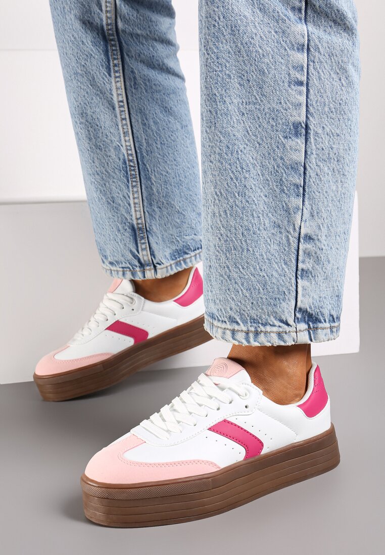 Sneakers Alb cu roz