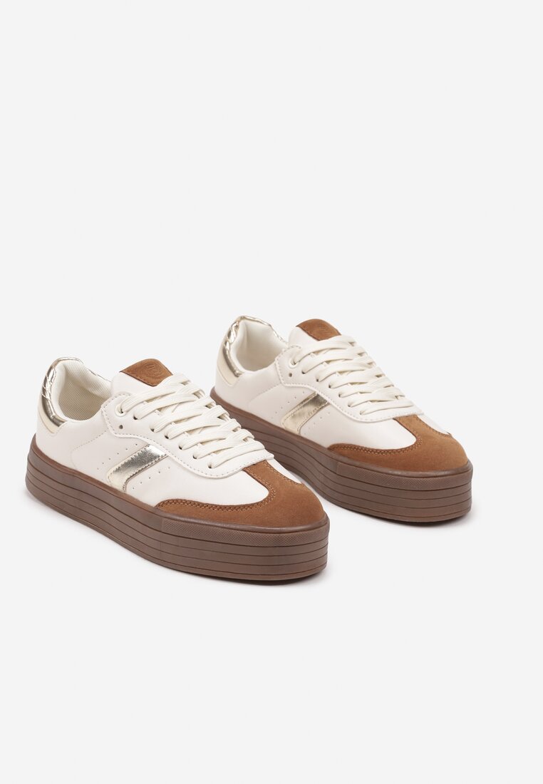 Sneakers Bej cu maro