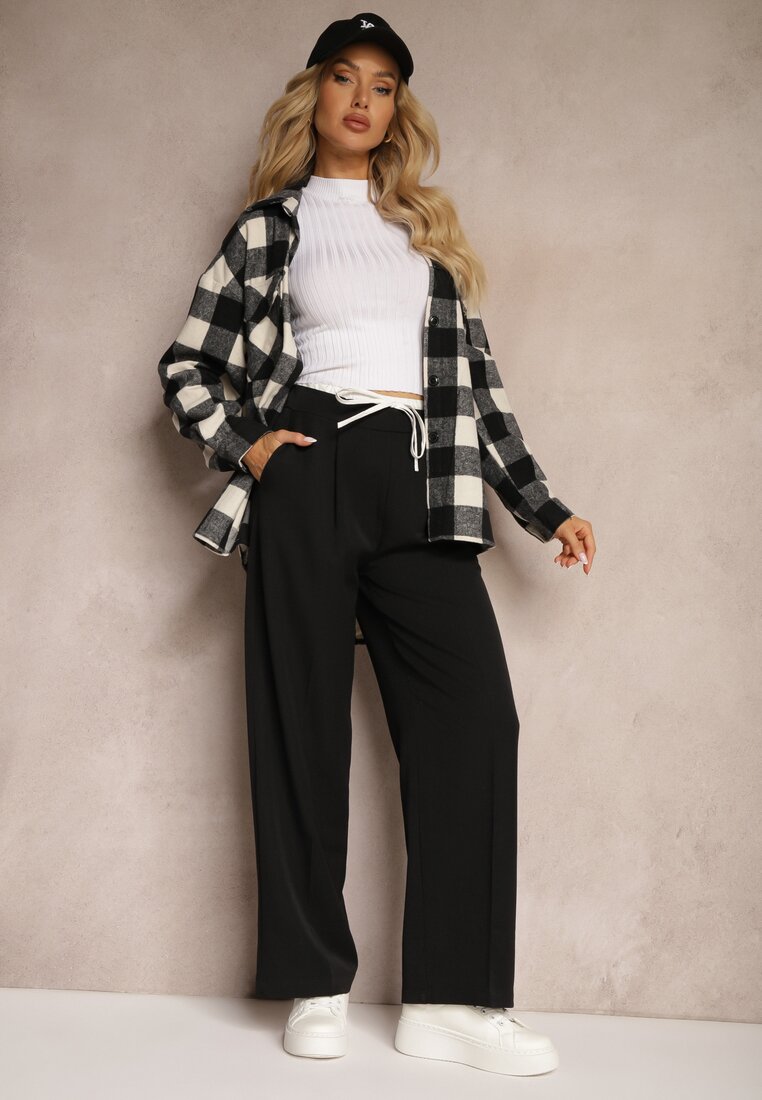 Pantaloni Negru cu print piele de șarpe