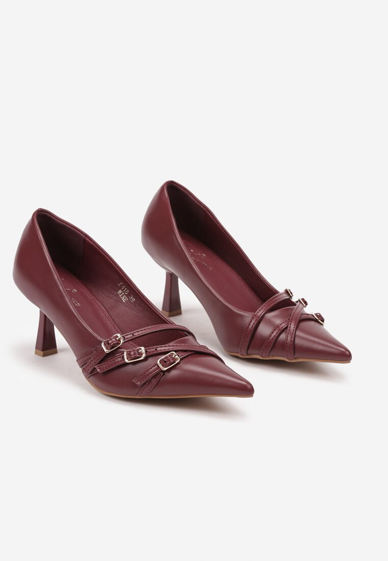 Pantofi cu toc Bordo