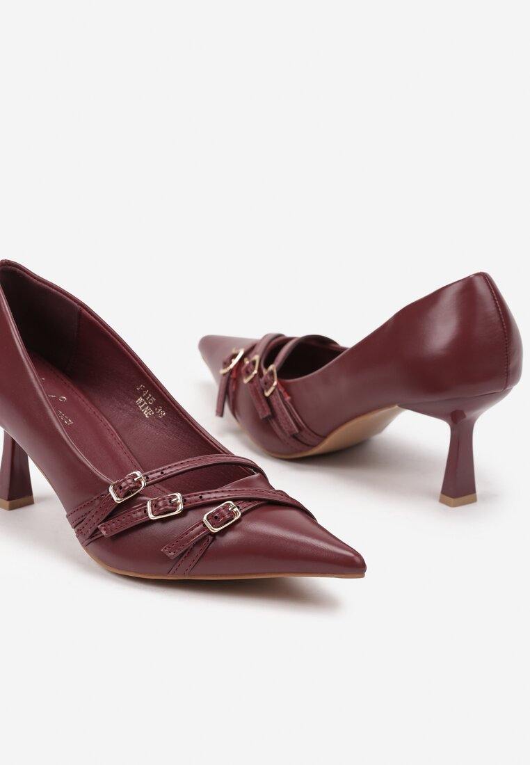 Pantofi cu toc Bordo