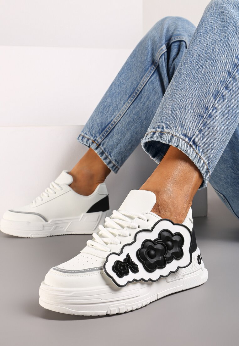 Sneakers Alb cu negru