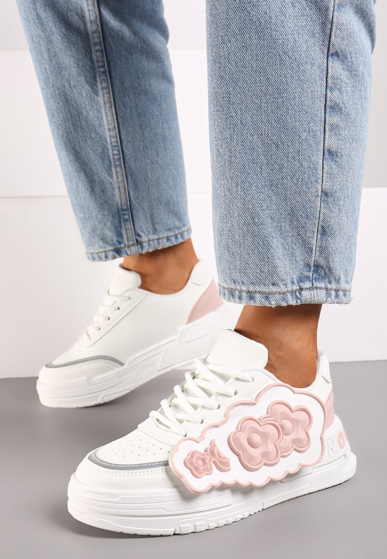 Sneakers Alb cu roz